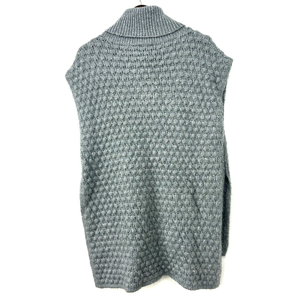 Michelle Nicole Women Gray Chunky Knit Sleeveless Sweater Vest High Low M 1172N4 - Picture 6 of 12